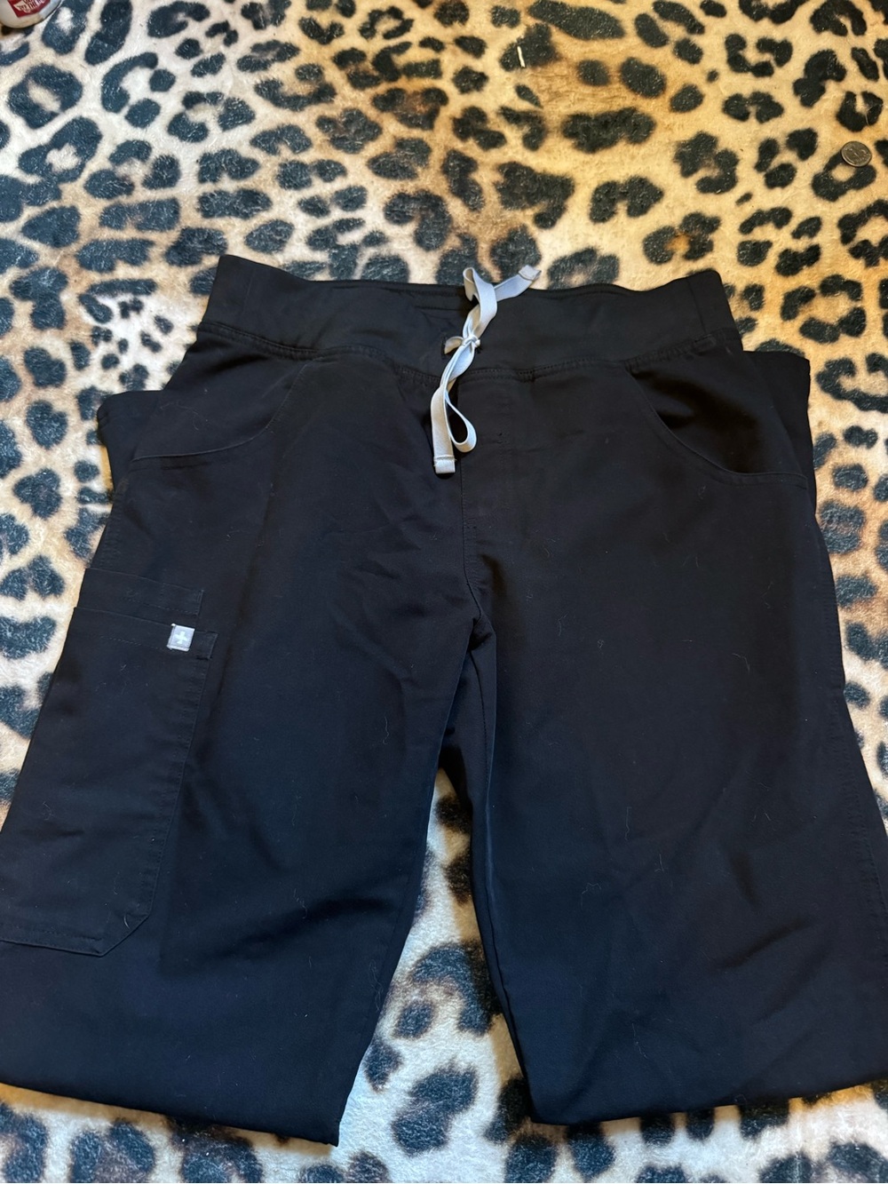Figs Black Drawstring Cargo Joggers